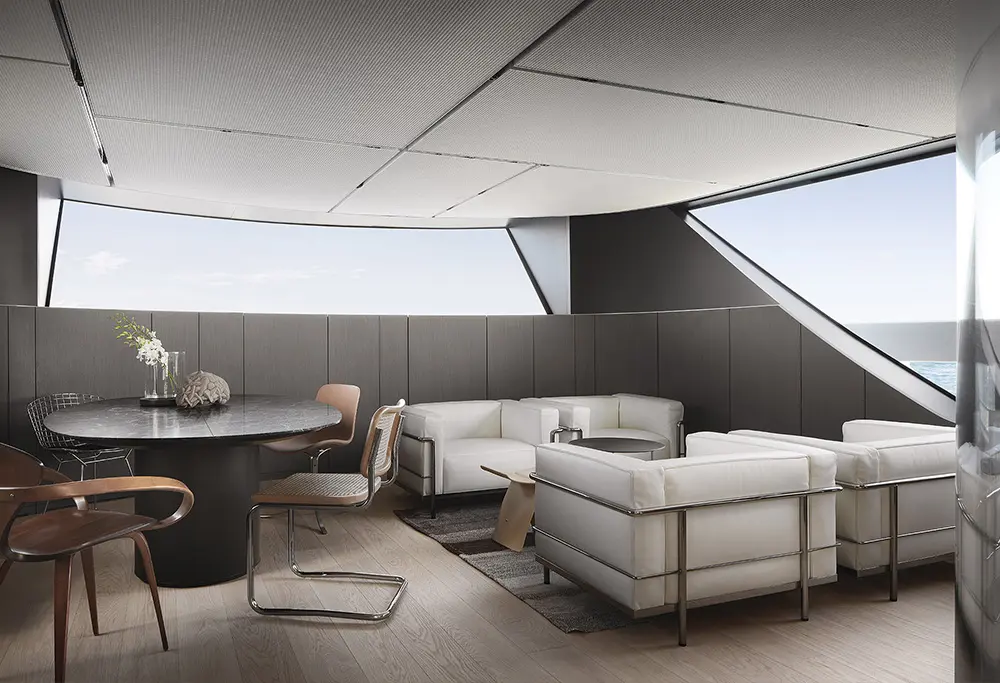 Straight Gray Oak veneer of the wall board