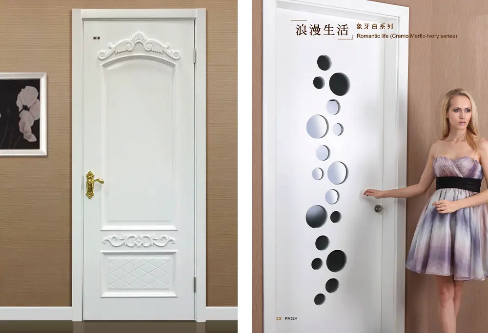 Romantic Life Ivory White Wooden Door